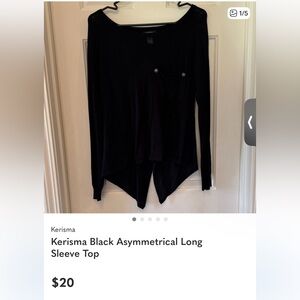 Kerisma Elegant Black Long Sleeve Top